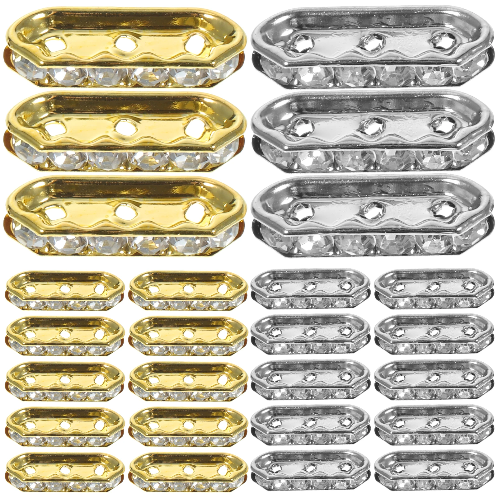 

100 шт. металлические прокладки для бусин 21x8 мм золото*50 серебро*50 для изготовления ювелирных изделий браслет ожерелье принадлежности для рукоделия аксессуары ручной работы