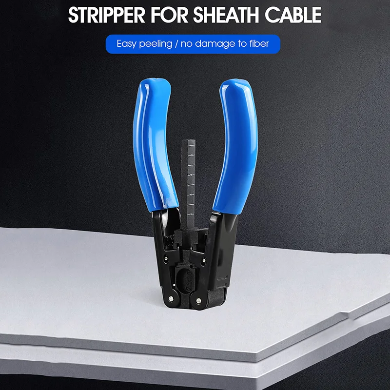 FTTH Optical Fiber Stripping Tool 5G Leather Cable Stripper Pliers 2.1*1.6mm Photoelectric Composite Cable Wire Stripper