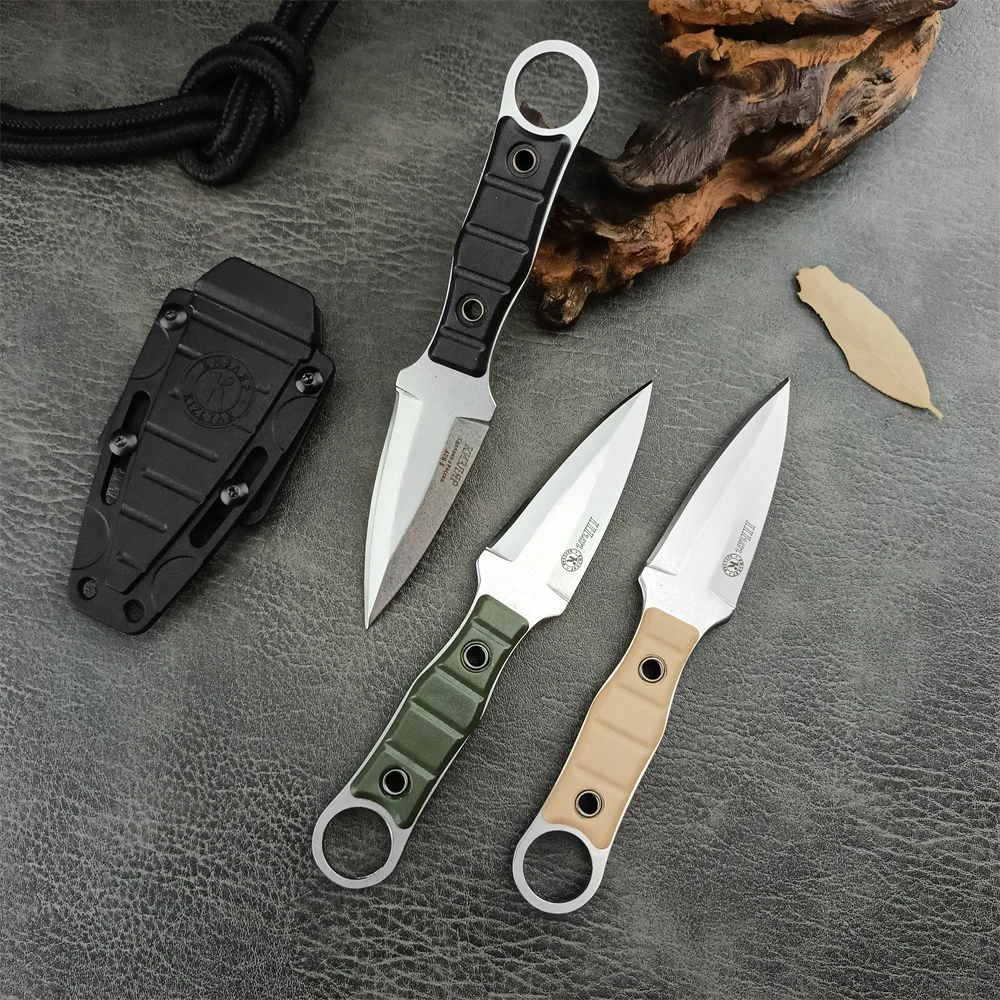 Tactical Kizlyar Hunting Camping Knives with sheath 8Cr13Mov Steel Fixed Blade Knife Utility Outdoor Self Defense EDC Multitool