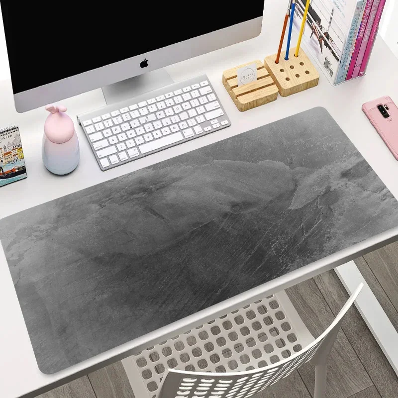 XXL Mouse Pad 900x400 Gray Maouspad Computer Mats Large Mousepad Marble Keyboards Accessories Offices PC Setup Deskmat Gaming