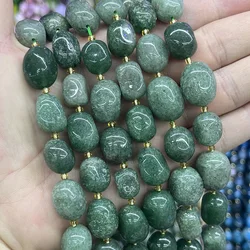 Natural Green Strawberry Crystal Conformal Irregular Faceted Loose For Jewelry Making DIY Necklace Bracelet 15''10x15mm