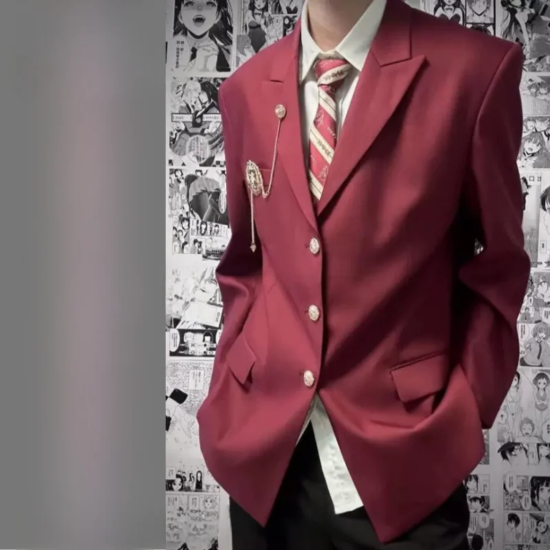 

Свободный пиджак в стиле JK, школьная форма, корейский дизайн, весенне-осенний модный двубортный костюм