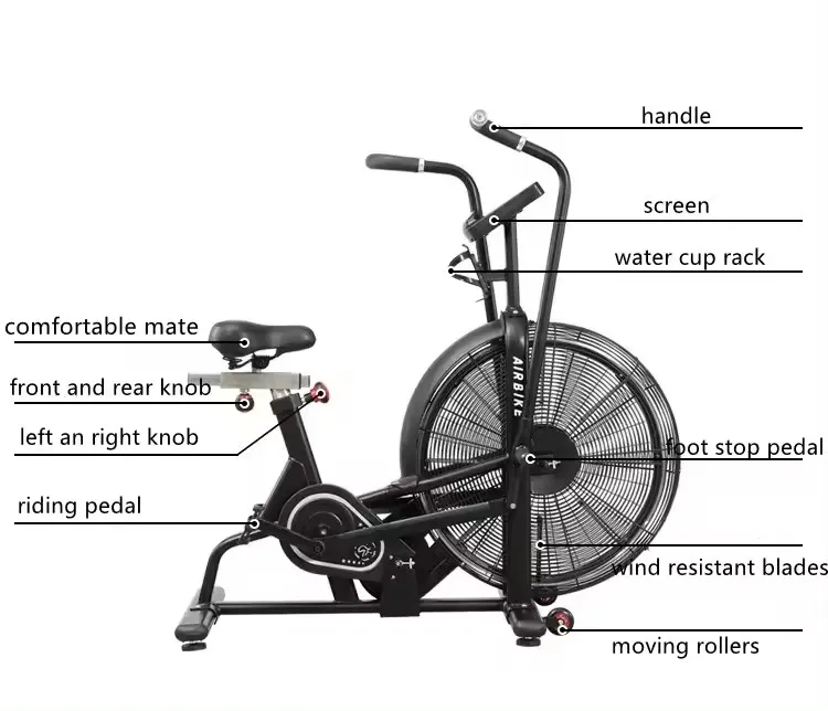 Fitness Fabriek groothandelsprijs Airbike oefening commerciële luchtventilator fietsmachine Fitnessapparatuur