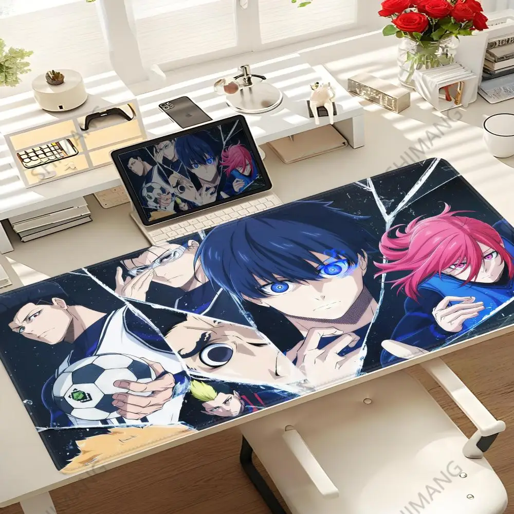 

HD Printing Blue Lock Game Mouse Pad XXL Large Size Rubber Mousepad for PC Gamer Desktop Decoration Office Mouse Mat Deskmat Rug