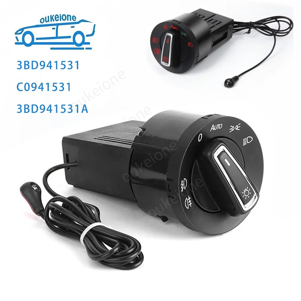 3BD941531 Headlight Switch Light Control Button for VW Jetta Bora Golf Passat Beetle Polo Skoda Fabia 1C0941531 3BD941531A