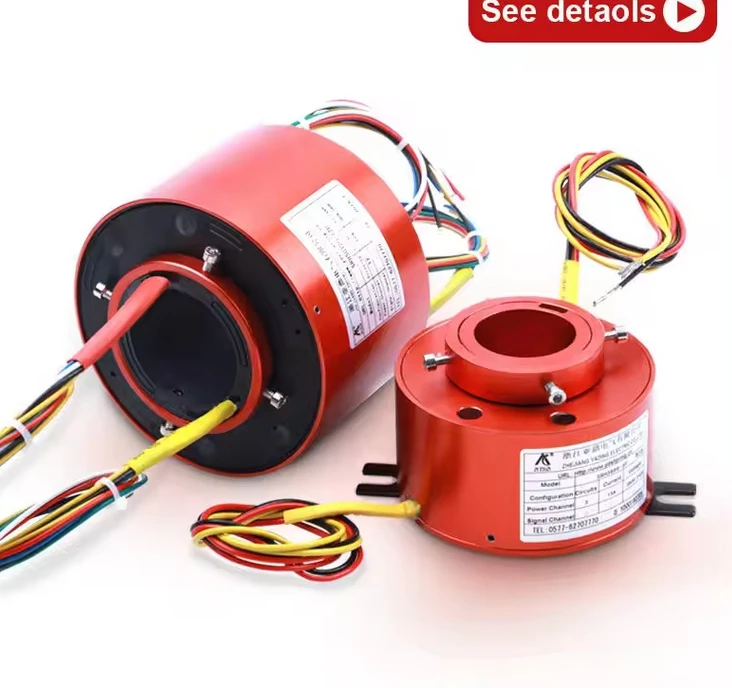 SRH3899-6p 6-Wire Hollow Bore Slip Ring Rotary Connector with 50HZ Dielectric Strength