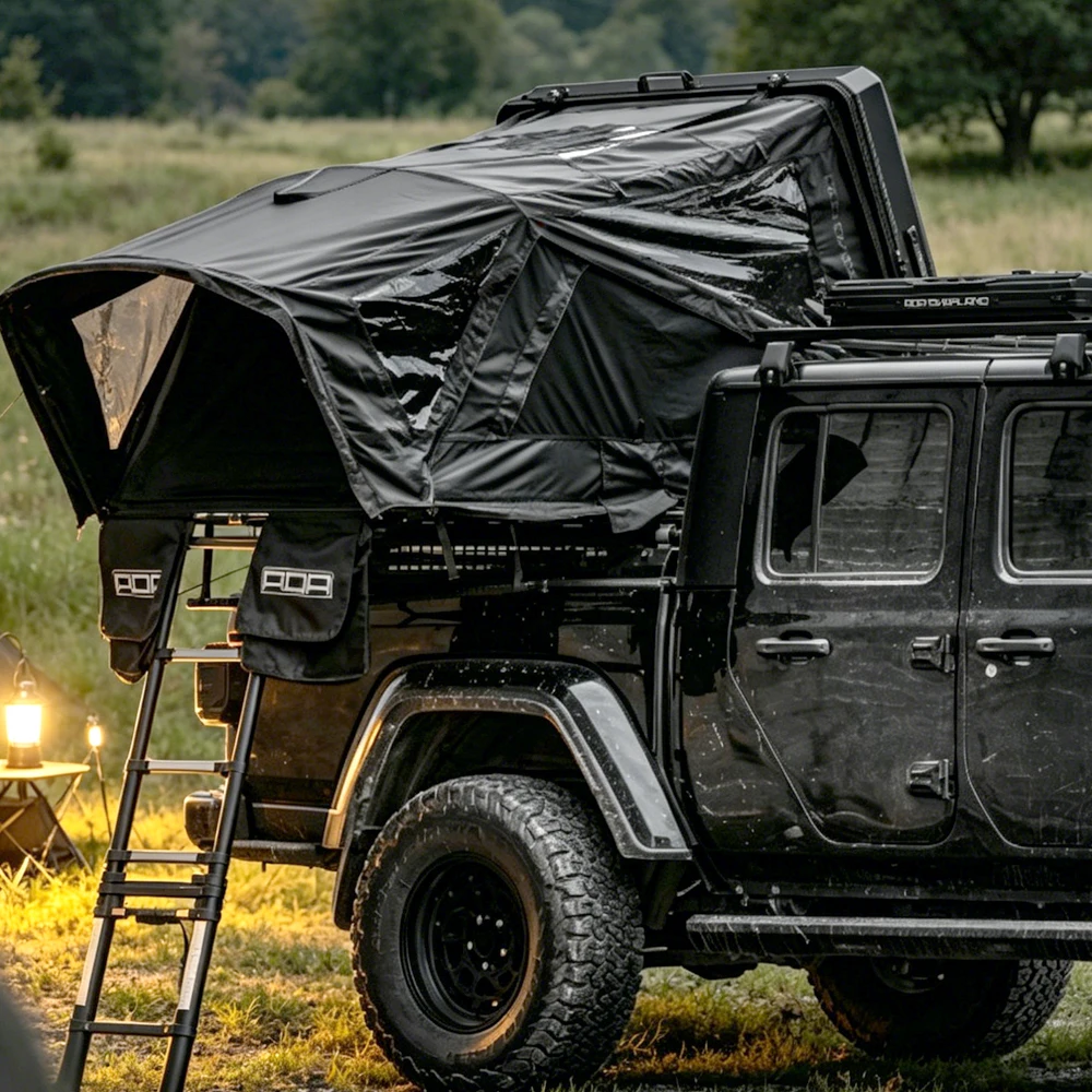Aluminum Hard Shell Roof Top Tent Foldable Waterproof Tent For 2-3 People, 4x4 SUV Outdoor Camping