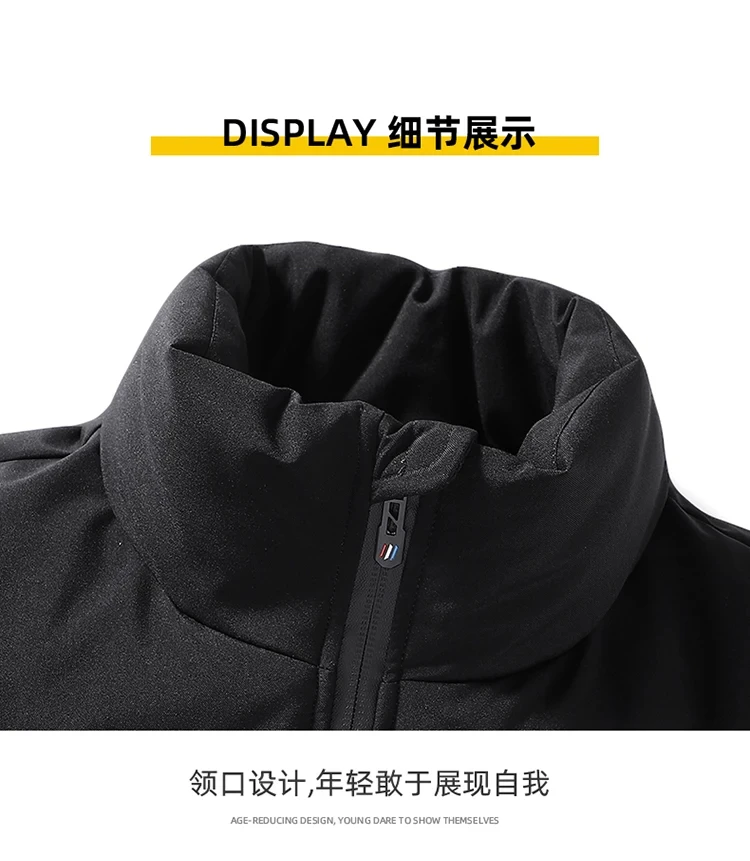 New Male Thickened Cotton Coat Men\'s Winter Coat Korean Version of The Stand Collar Trend Thickened Casual Warm Cotton Jacket