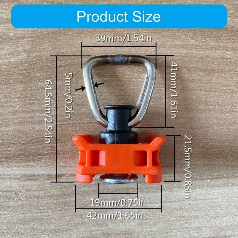 RV Boat Tie Down Anchor Single Stud Fitting L Track 1322LB Capacity with Stainless Steel Round Ring Hanging Hook Cargo Control view 5