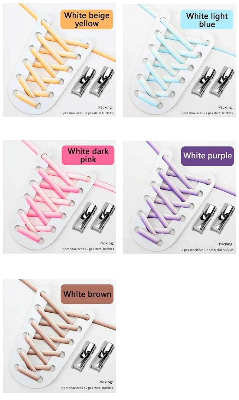 11 Farben Elastische Schnürsenkel für Sneaker, Flache Schnürsenkel ohne Binden, Metall-Kreuzverschluss, Bequeme Schnürsenkel, Gummiband, Unisex – Detail 10