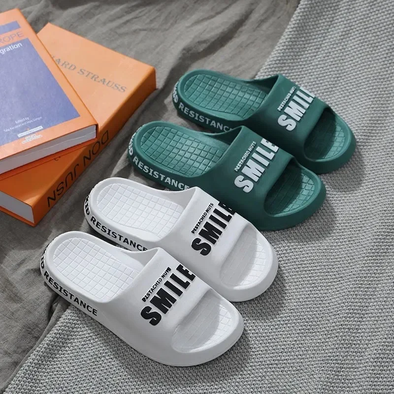 Summer Home Slippers Soft Sole PVC Indoor Bathroom Slides Sandals Casual Beach Unisex Platform Men Women House Shoes