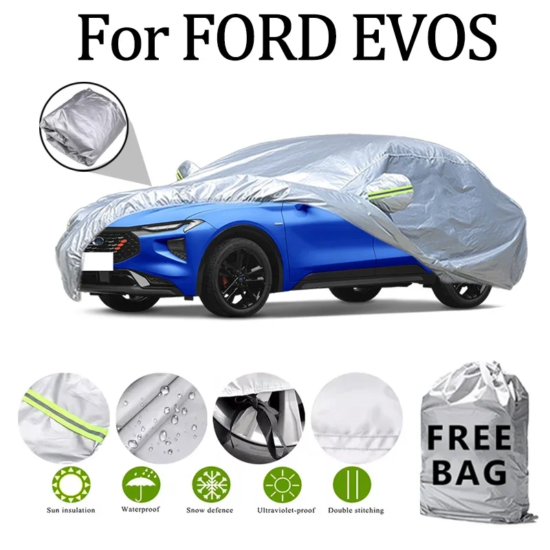 

For FORD EVOS Car Cover Outdoor Protection Covers Snow Sunshade Waterproof Dustproof Exterior UV Car Accessories
