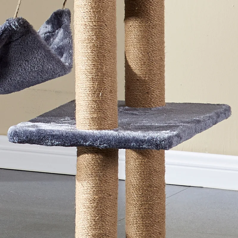 Imagem -06 - Multi-layer Cat Tree House com Swing Hammock Cat Climbing Tower Corda de Sisal Coçar Posts Capa Pano de Pelúcia Condomínios