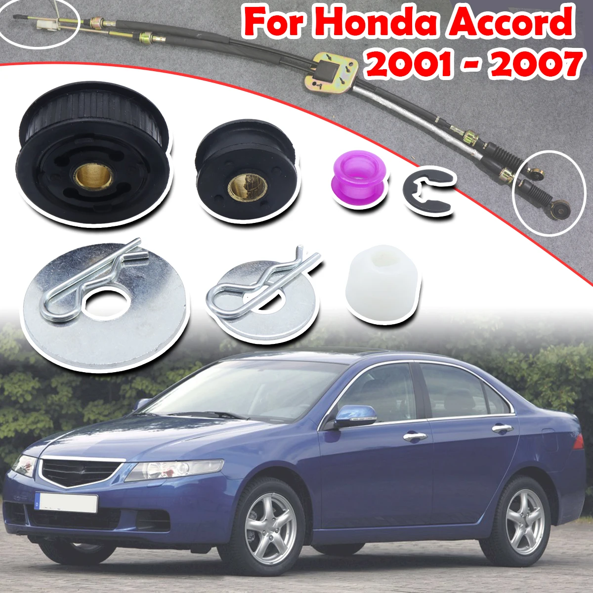 

For Honda Accord 2001 2002 2003 - 2007 Manual Gearbox Shift Cable Linkage Bushing Shifter Lever Selector Rod Connect Bushing Kit