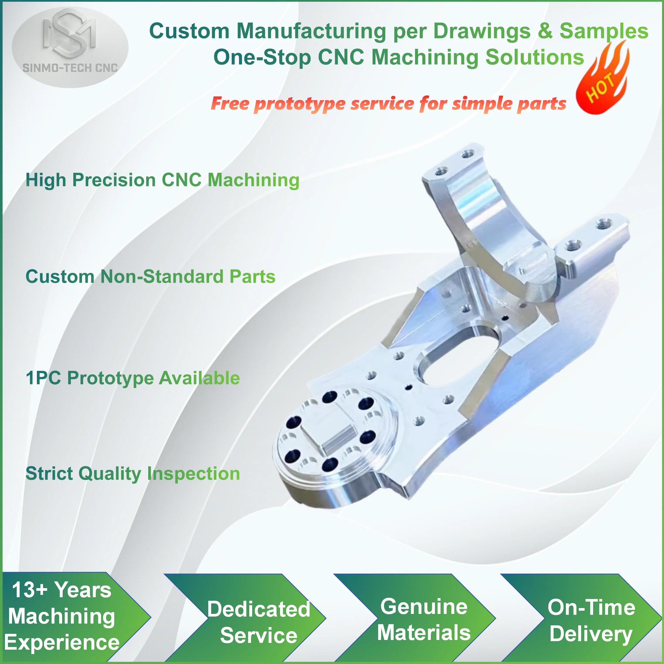 5 Axis CNC Machining Custom Aluminum Steel Robot Frame Support Structure High Precision Mechanical Parts
