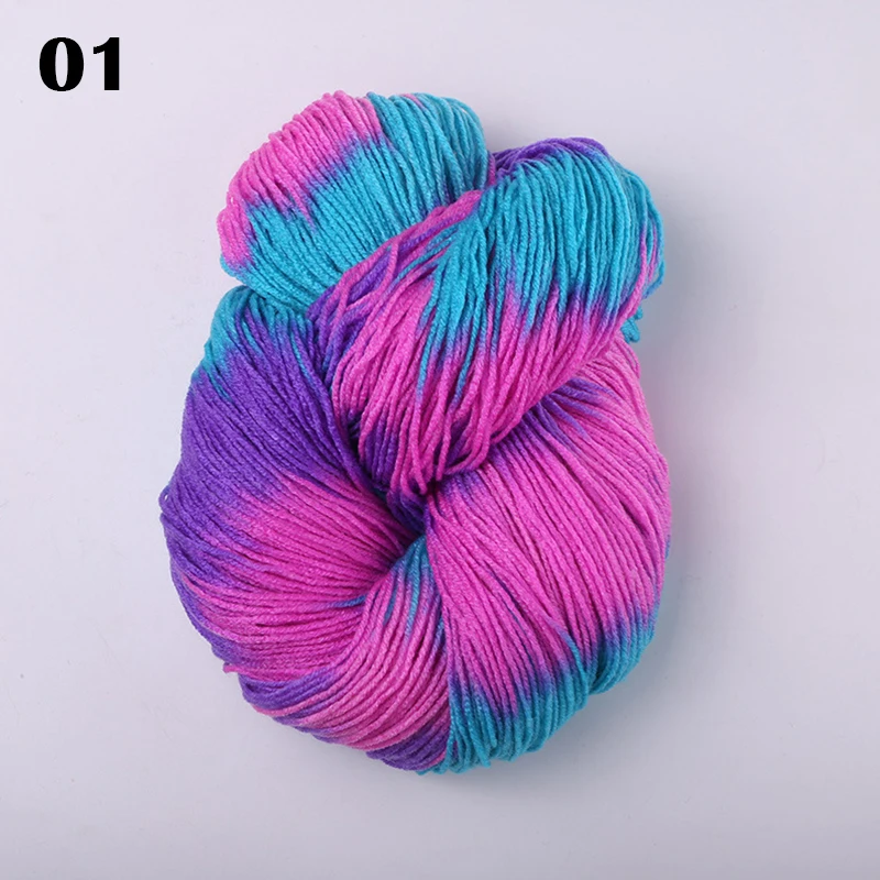 50g/Ball Multi-color Milk Cotton Yarn Soft Dyed Wool Chunky Yarn Hand Knitting Crochet Thread for DIY Sweater Baby Clothes