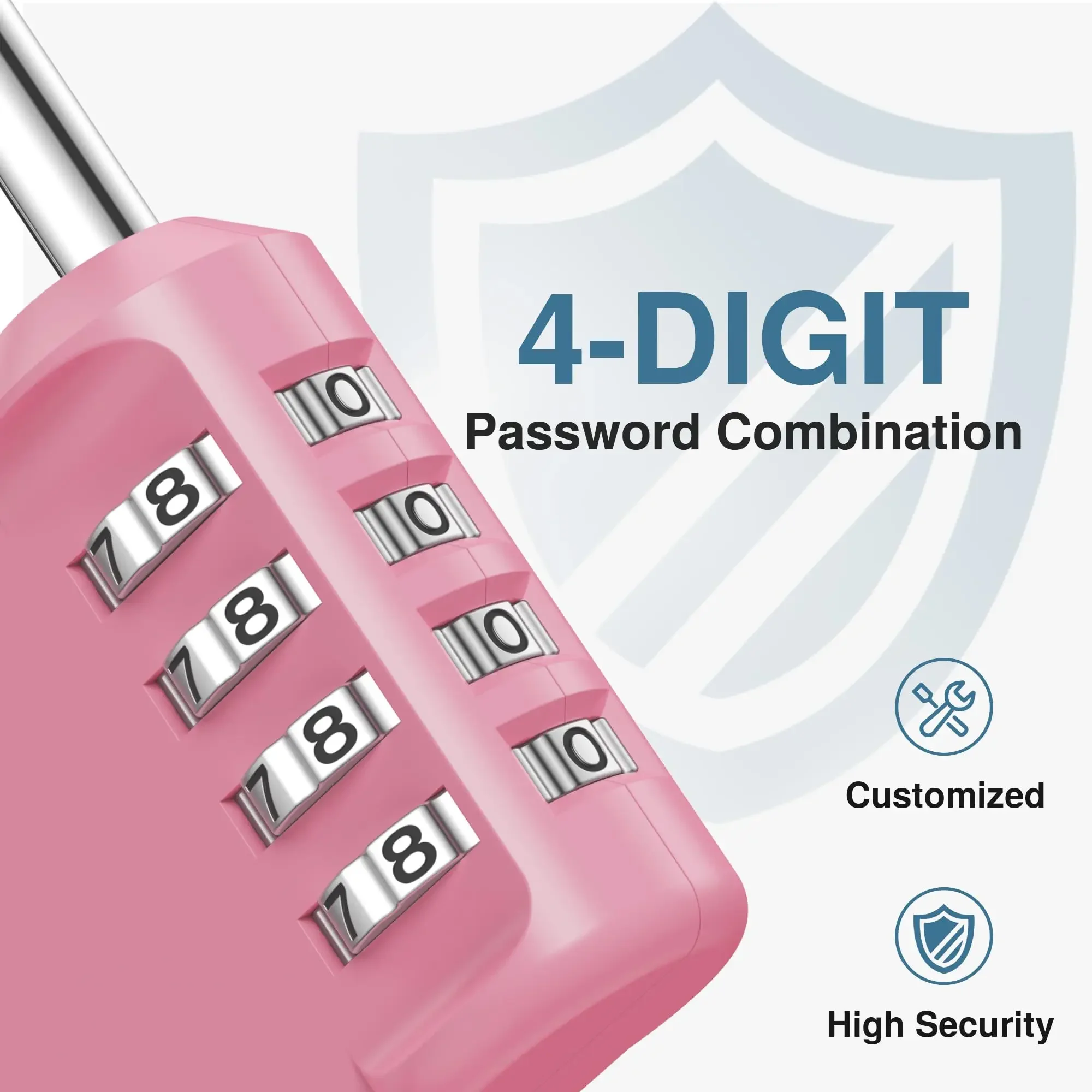Combination Lock 4 Digit Waterproof Locker Locks Secure Outdoor Padlock for Gym Lockers, Toolboxes, Gates, Storage, Cabinets