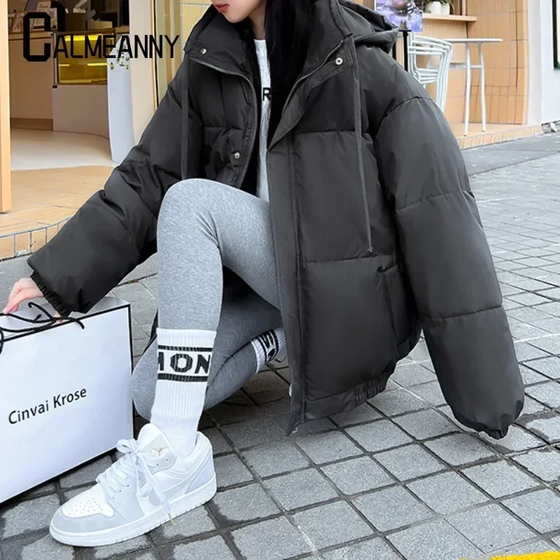 2024 Winter Korean Edition Parkas Women Winter Coat Female Outwear Thicken Cotton Padded Jacket Stand Collar Casual Jacket