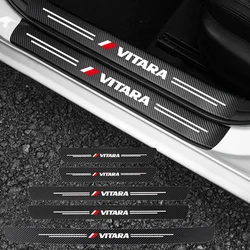 Pegatina para umbral de puerta de coche, pegatina con patrón de fibra de carbono, logotipo de Suzuki VITARA, accesorios para automóviles