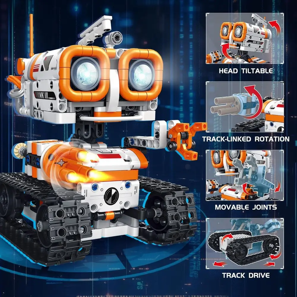 STEM Robotics Kit: 560+ Pieces, App/Remote Control, Compatible with LEGO, Coding & Programming, Ideal Gift for Boys Aged 8-14