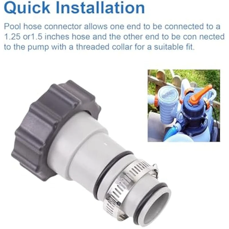 4Pack Pool Hose Adapter,Type A Pool Hose Connector For 1.5/1.25 Inch Vacuum Hose Adapters, Threaded Connection