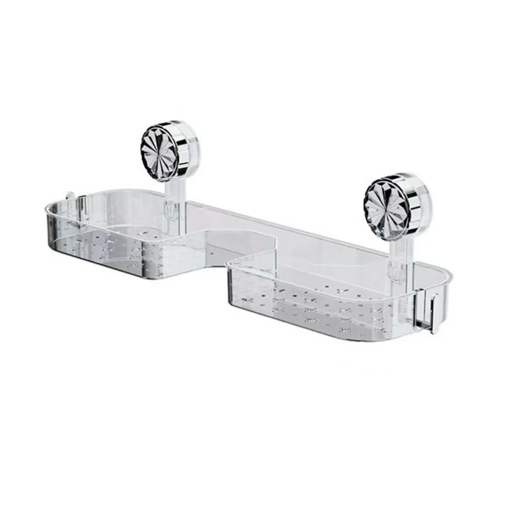 

Suction Cup Faucet Storage Rack Multipurpose No Drilling Faucet Organizer Wall Mounted Large Capacity Bathroom Wash Shelf
