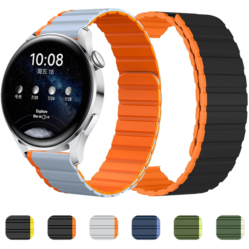 Watchband for HUAWEI WATCH 4 Pro Silicone Band for HUAWEI GT 2 3 42mm 46mm Runner Magnetic Strap Bracelet Accessories 20mm 22mm