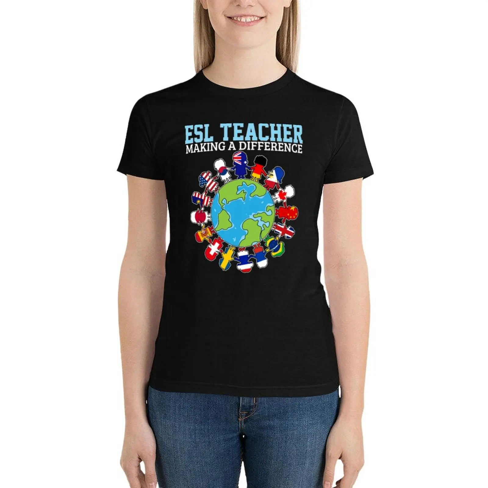 

Esl teacher marking a difference T-Shirt Aesthetic clothing summer clothes cat shirts for Women