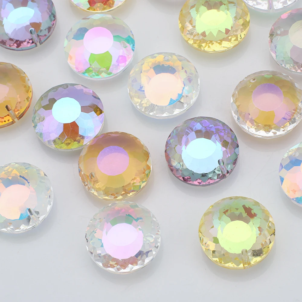 10 قطعة 18 مللي متر كريستال زجاج مستدير الخرز المسطح الحرف المعلقات فضفاضة الأحجار الكريمة DIY بها بنفسك صنع المجوهرات اليدوية القرط قلادة