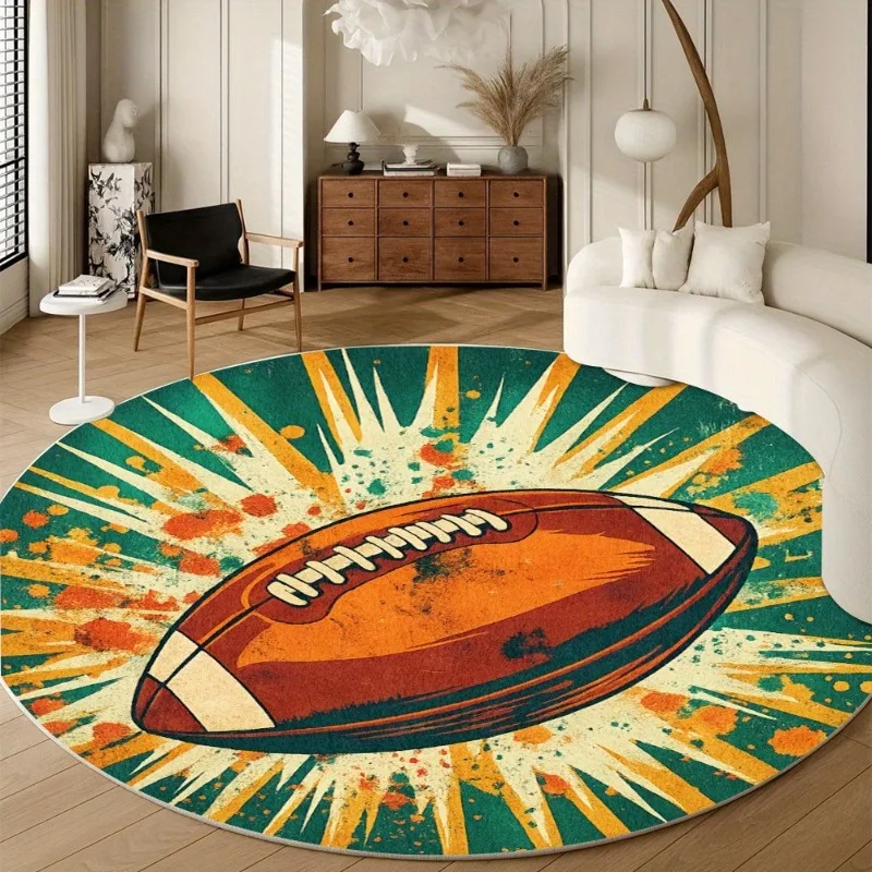 Super Bowl Runder Ballteppich Fußball Basketball Kinderzimmer Wohnzimmer Matte Computer Stuhl Wohnzimmer Dekoration Teppich