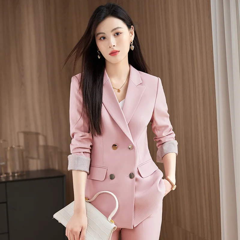 S-5XL Women Formal Occasion Pants Suits Blazer Jacket Coat Tops And Trousers Two Pieces Set Matching Outfits Chic Elegant Work