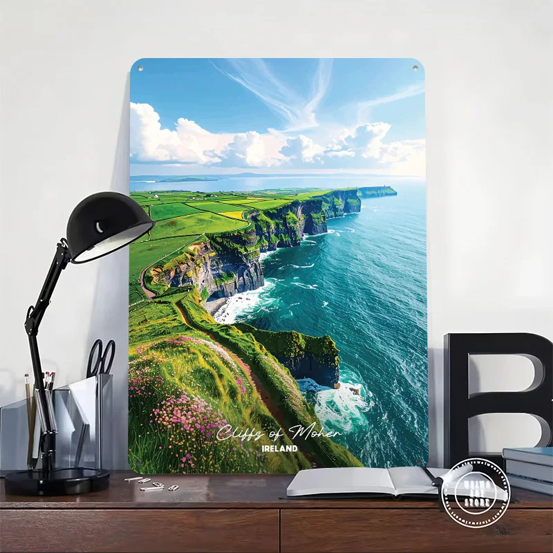 Cliffs of Moher Metal Poster Perfect Gift for Fans Lovers Personalized Wall Art Metal Sign for Living Room Decoration Man Decor