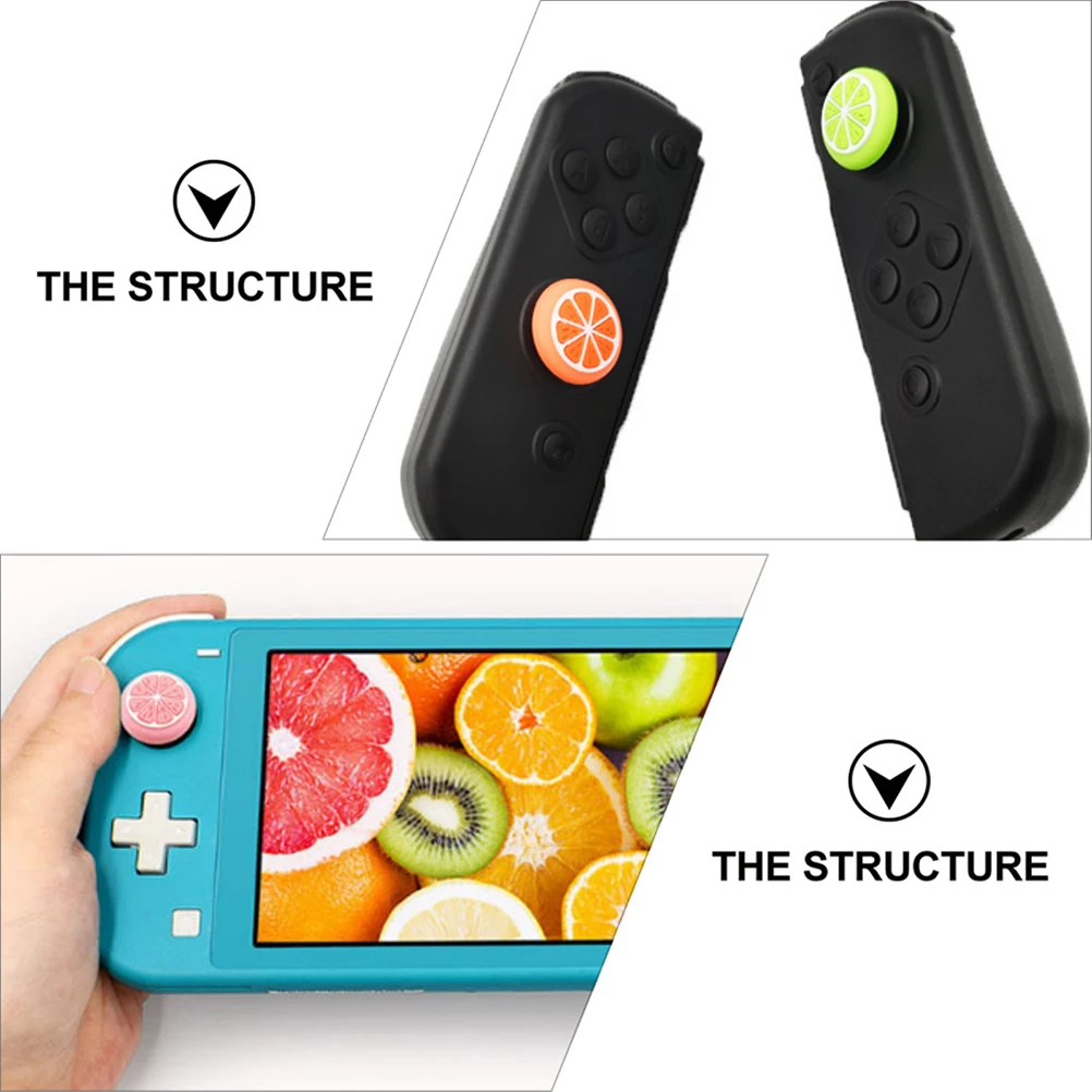 

8pcs Fruit Joystick Caps Thumb Stick Cover Silica Gel Protector AntiS WearResistant Gaming Dust Protection Smooth