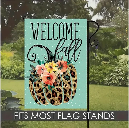 Welcome Fall Pumpkin Garden Flag-Double-Sided 12x18