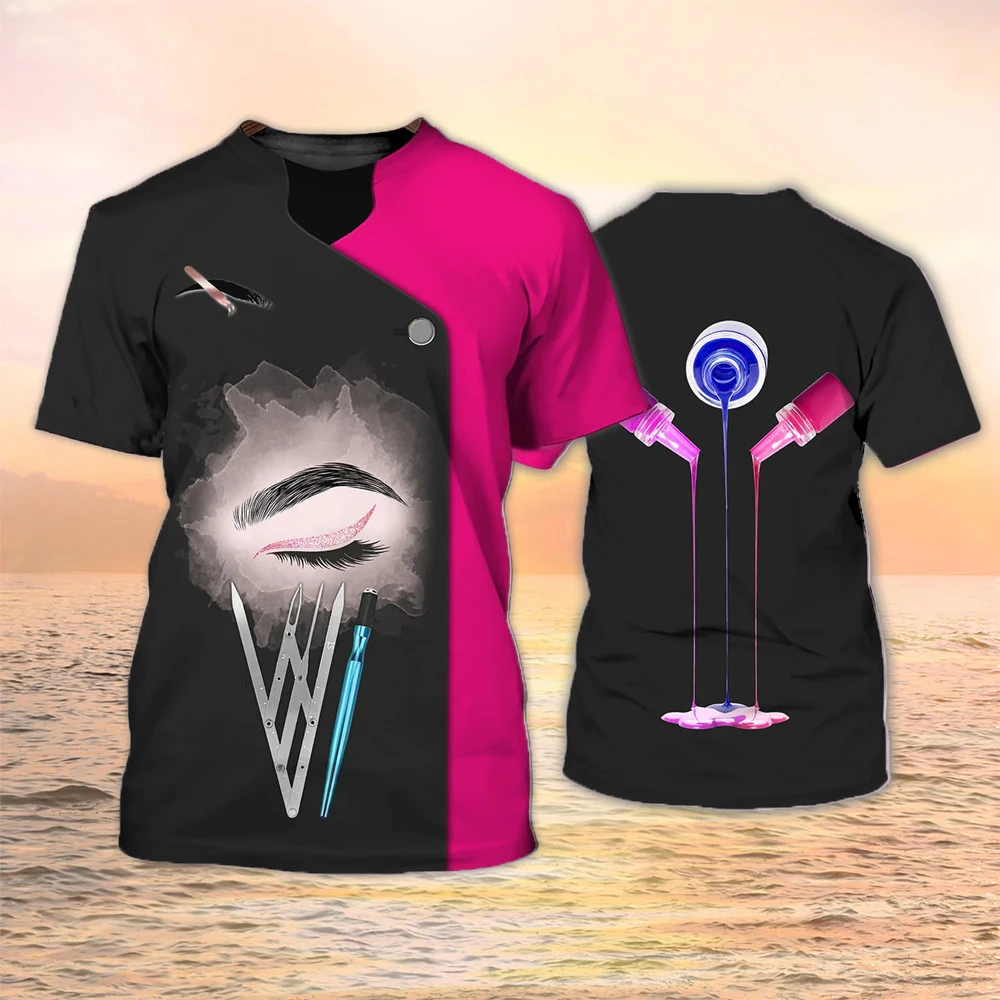 Make Up Artist T-Shirts Cosmetician 3D Printed Streetwear Men Women Casual Fashion Oversized T Shirt Tees Tops Uniform Clothing