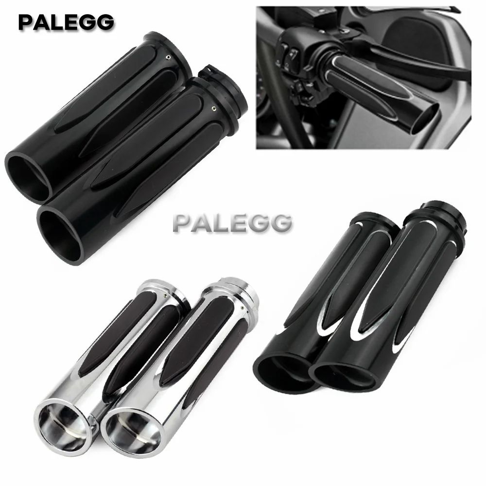 25mm Motorrad Handgriffe schwarz Moto Lenker Griff CNC Schnitt für Harley Touring Road King Sportster Dyna Fat Boy Softail Slim XL