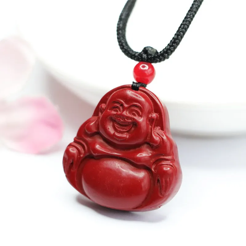 Men's and Women's Birth Year Big Belly Smiling Buddha Purple Gold Sand Pendant Jewelry Factory Wholesale Generation Hair Cinnaba