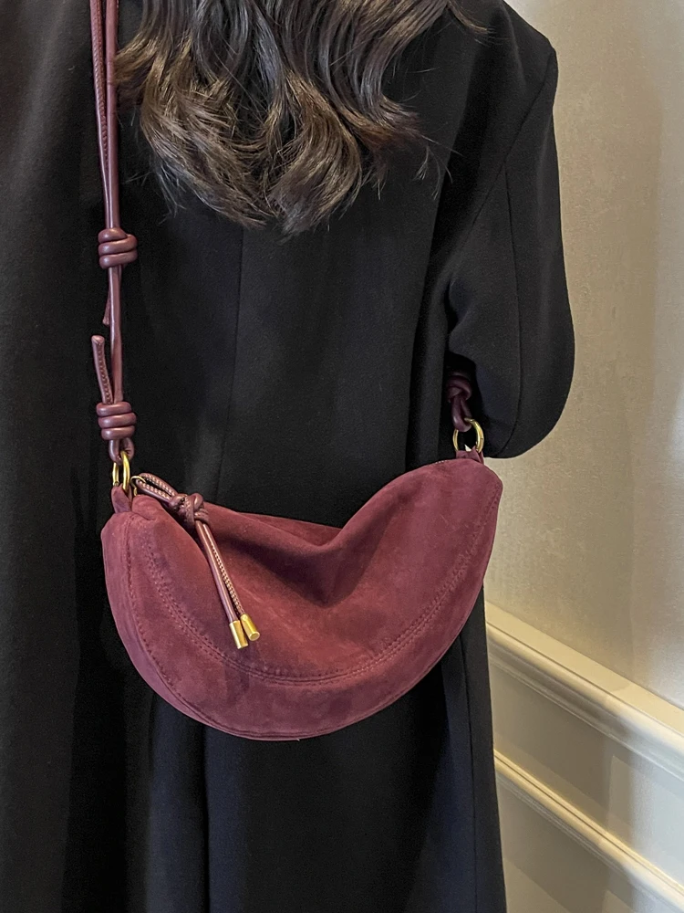 Petit sac rétro en daim pour femme, sac messager, nouveau sac ChimDumpling, original et à la mode, 2024