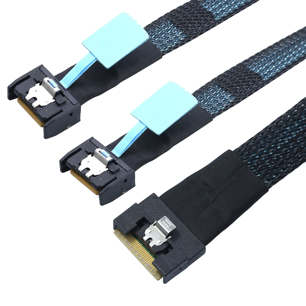 SAS SFF-8654 8I to 2 MCIO 4I SFF-8654 Cable Converter Computer PC Network Server Connect Adapter Extend Cord 50cm-1cm