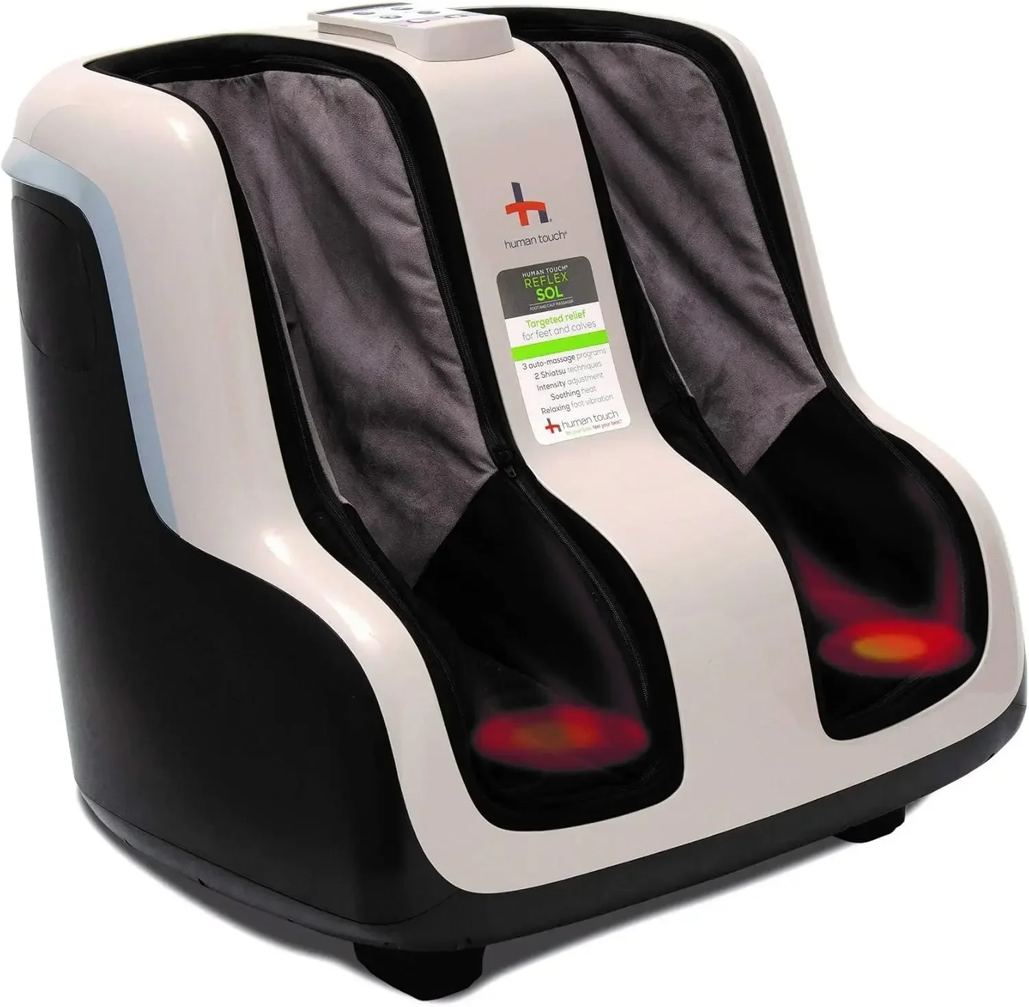 home.Foot & Calf Massager w/ Heat - Plantar Fasciitis Relief + Circulation + Shiatsu Deep Kneading + Vibrating