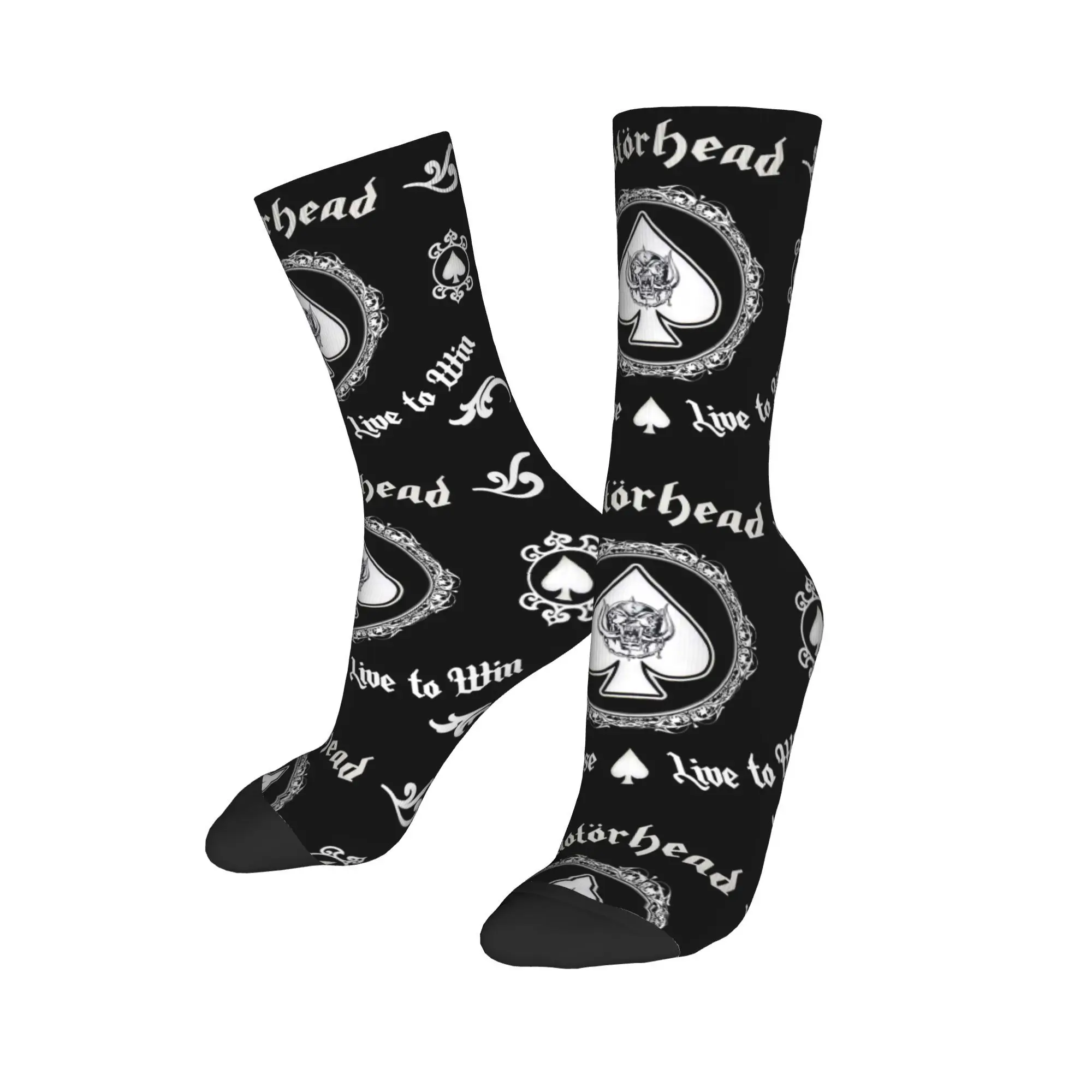 

Winter Warm Harajuku Women Men Motor Head Thrash Metal Socks Heavy Metal Breathable Middle Tube Socks Music Band Rock