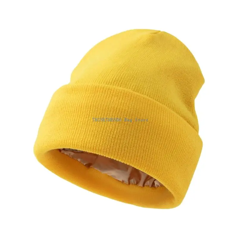 340D Knit Big Head Smooth Texture Hat Autumn Winter Hats