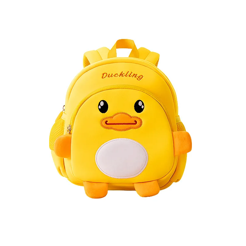 

2025 New Kindergarten Girls' Yellow Duck Backpack 1-6 Year Old Cartoon Backpack Traction Anti slip Breathable Children's Bag