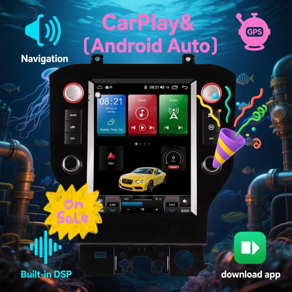 

9,7 "для Ford Mustang 2015-2022 Android мультимедийное радио Carplay сенсорный экран навигация автомобильный GPS Navi радио головное устройство стерео