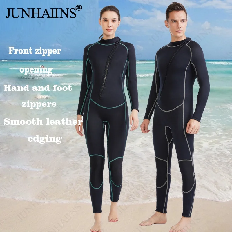 

3MM chloroprene rubber free diving integrated surfing suit, fishing and hunting suit, long sleeved warm diving suit, swimsuit