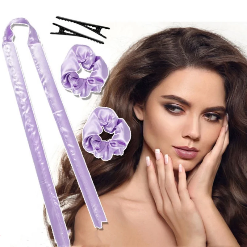 

150cm Long Heatless Hair Curler Set Sleeping Soft Wave Formers Curling Rod Headband Curls Beauty Lazy Hair Roller Hairstyle Tool