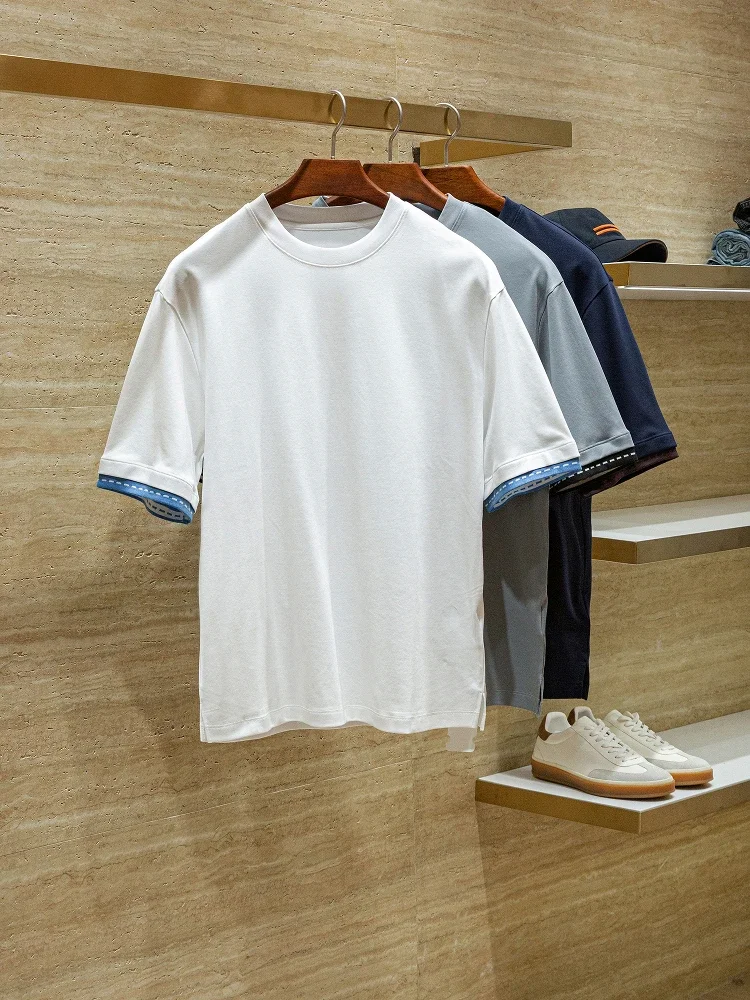 

Modal Cotton Blended Summer Men's Casual Crew Neck Loose Short Sleeve T-Shirt