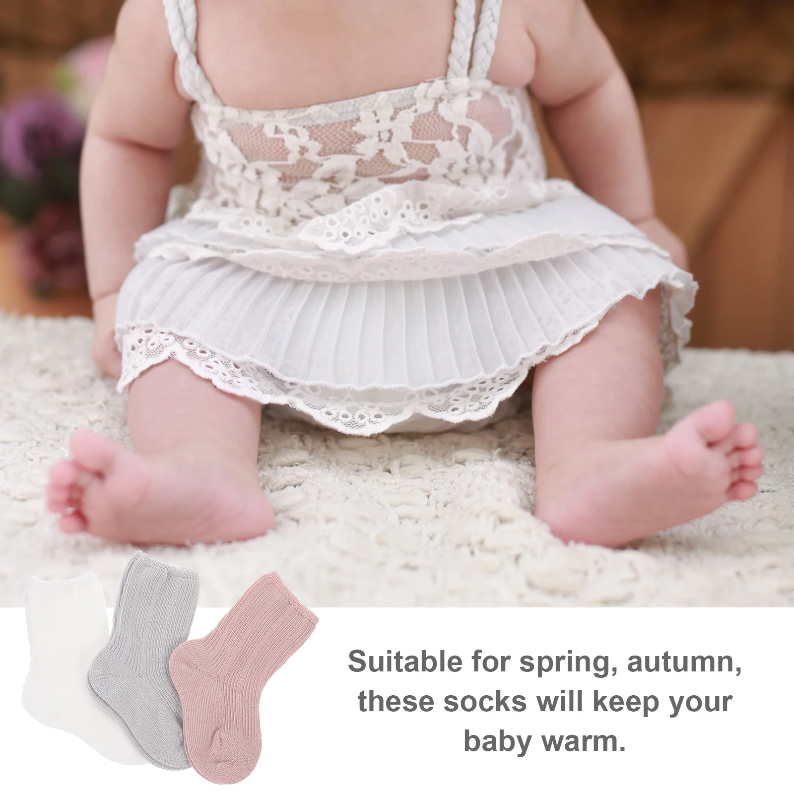 

Newborn Baby Girl For Infants Mid Tube Design Breathable Warm Spring Autumn Toddler Winter Toddler Socks Socks