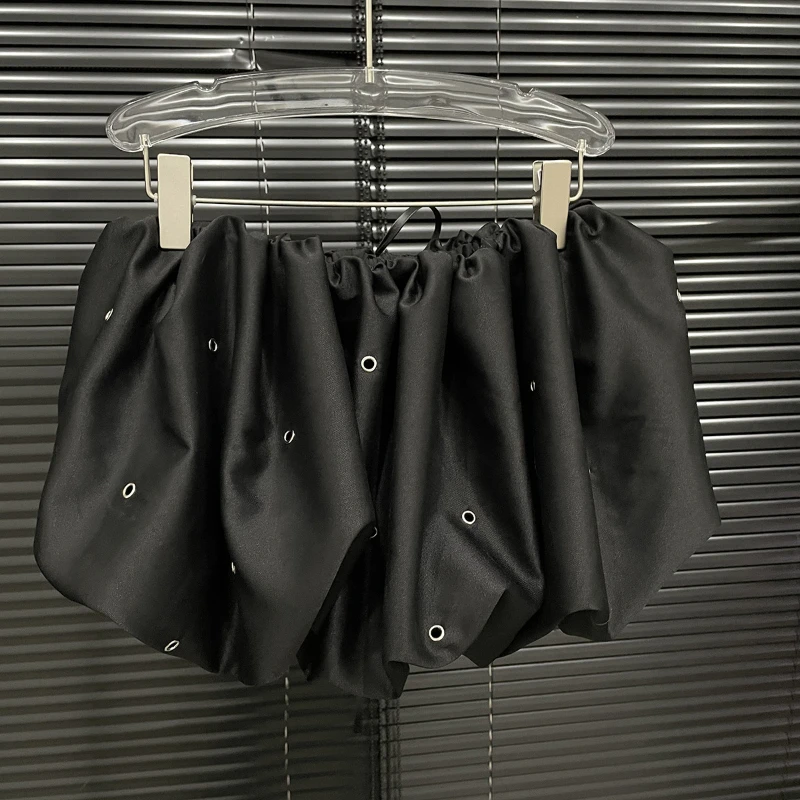 Women's Fashion Half Dress Sexy Hot Girl Bandage A-line High Waist Skirt Trendy Hole Design Skirts Female Streetwear 2025 Summer