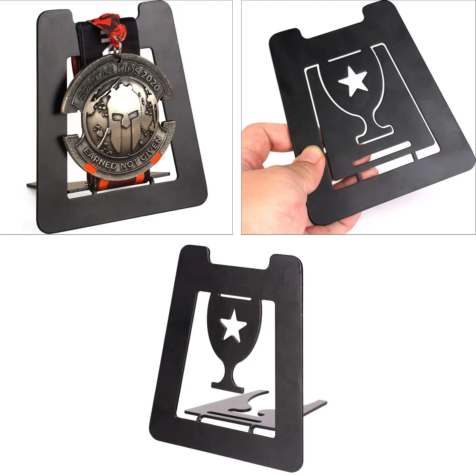 Medal Holder Display Frame Easy to Clean Medal Holder Display Stand Award Foldable for Karate Storage Home Decor Sports